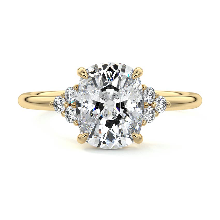 Jocasta - Three Stone Setting With Heart Shapes YG