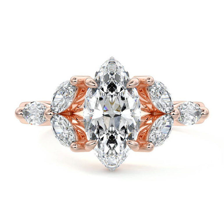 Hemera - Triage Of Marquise Side Stone Setting RG