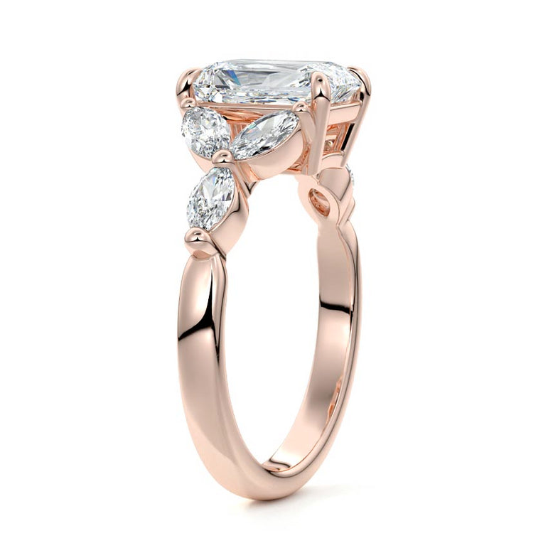 Hemera - Triage Of Marquise Side Stone Setting RG