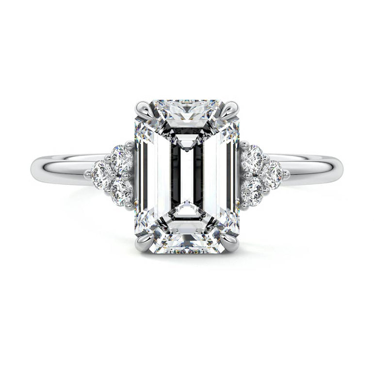 Jocasta - Three Stone Setting With Heart Shapes  WG