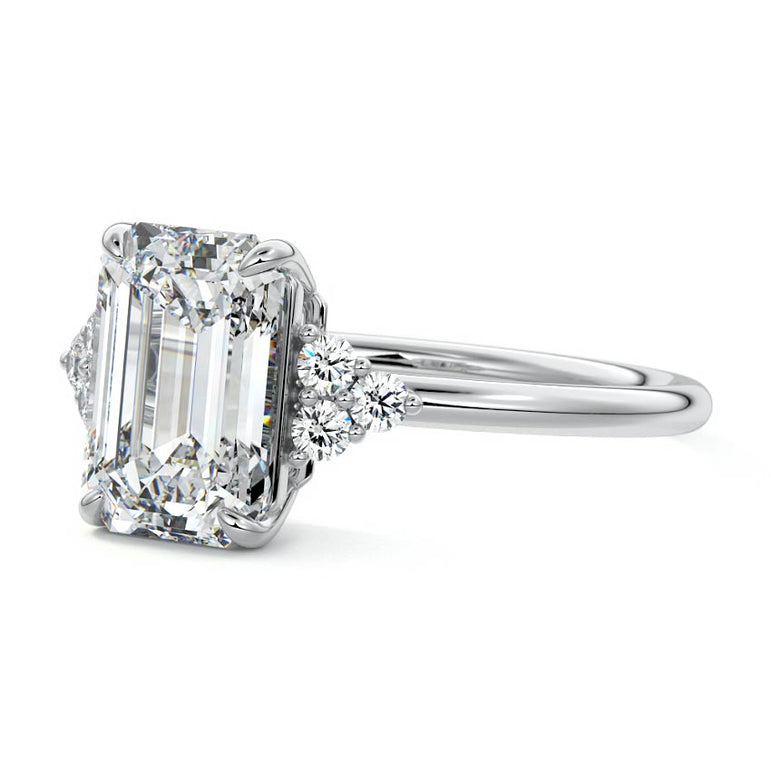 Jocasta - Three Stone Setting With Heart Shapes  WG