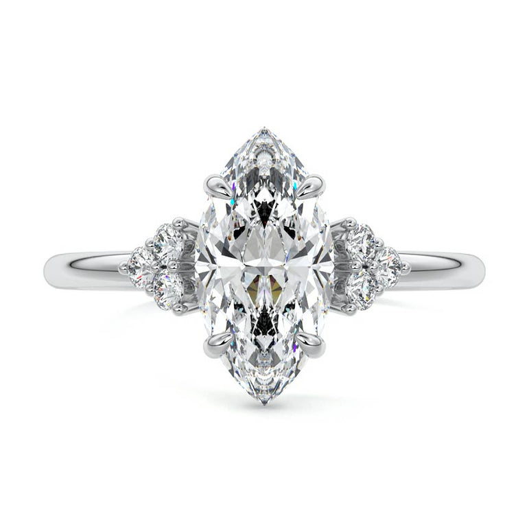 Jocasta - Three Stone Setting With Heart Shapes  WG