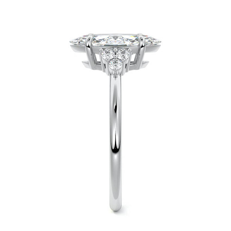 Jocasta - Three Stone Setting With Heart Shapes  WG