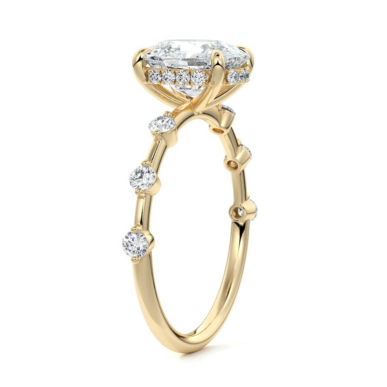 Juno - Six Diamond Sections Ring Setting YG