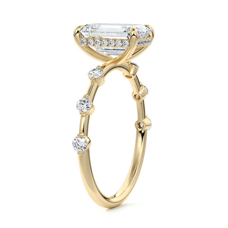 Juno - Six Diamond Sections Ring Setting YG
