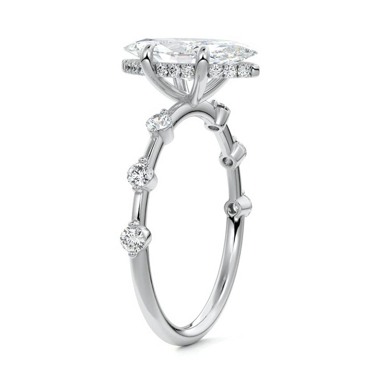 Juno - Six Diamond Sections Ring Setting WG