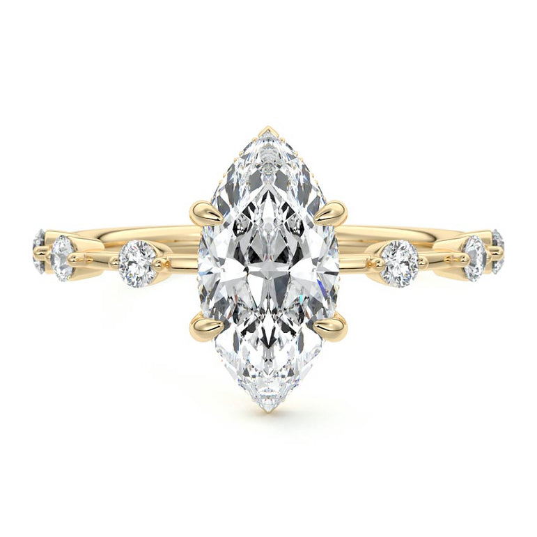 Juno - Six Diamond Sections Ring Setting YG