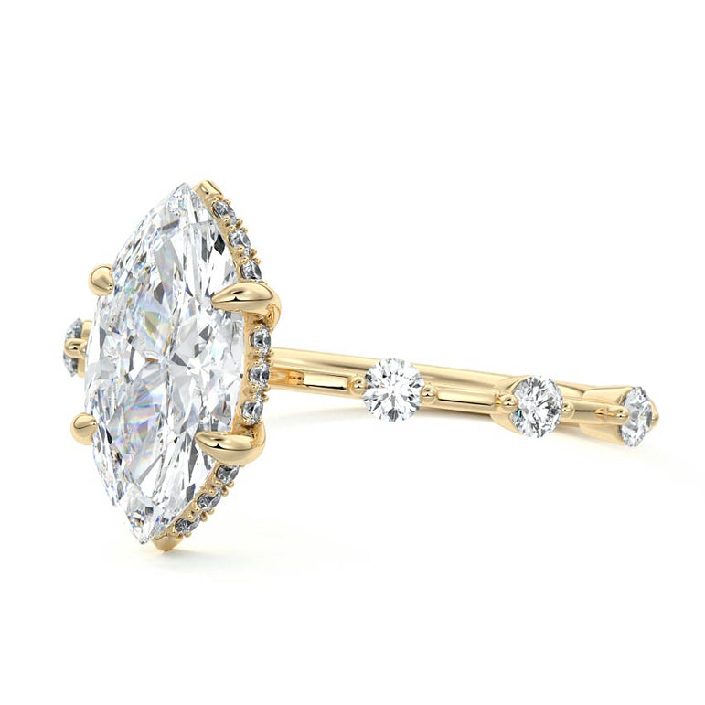 Juno - Six Diamond Sections Ring Setting YG