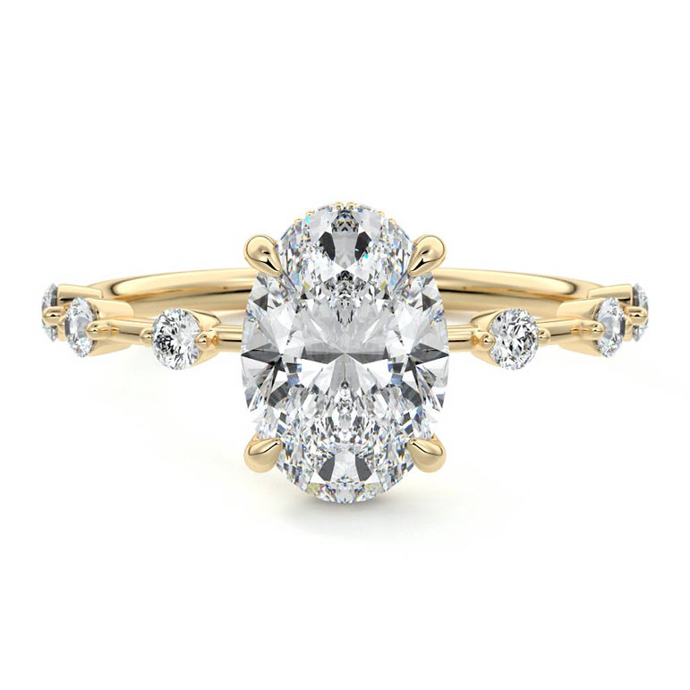 Juno - Six Diamond Sections Ring Setting YG