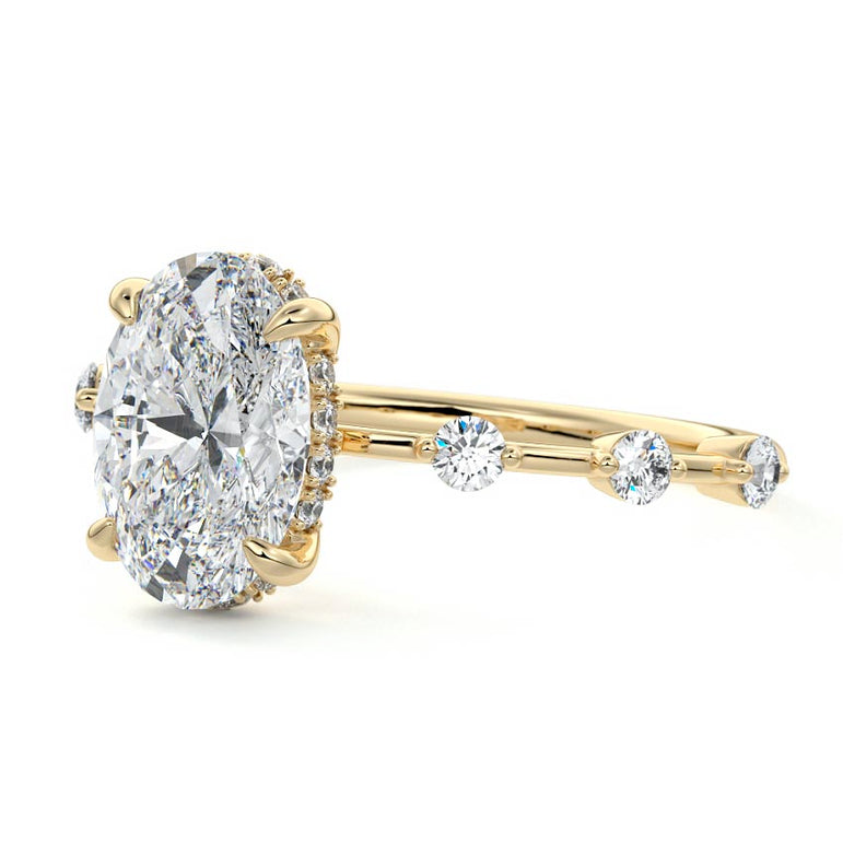 Juno - Six Diamond Sections Ring Setting YG