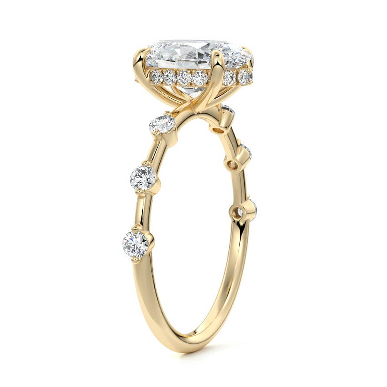Juno - Six Diamond Sections Ring Setting YG