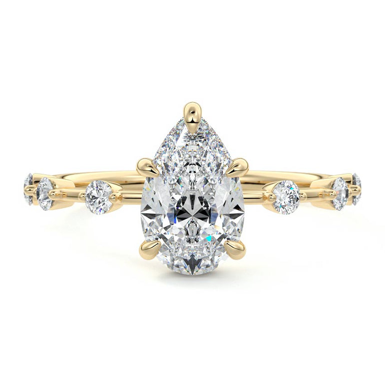 Juno - Six Diamond Sections Ring Setting YG