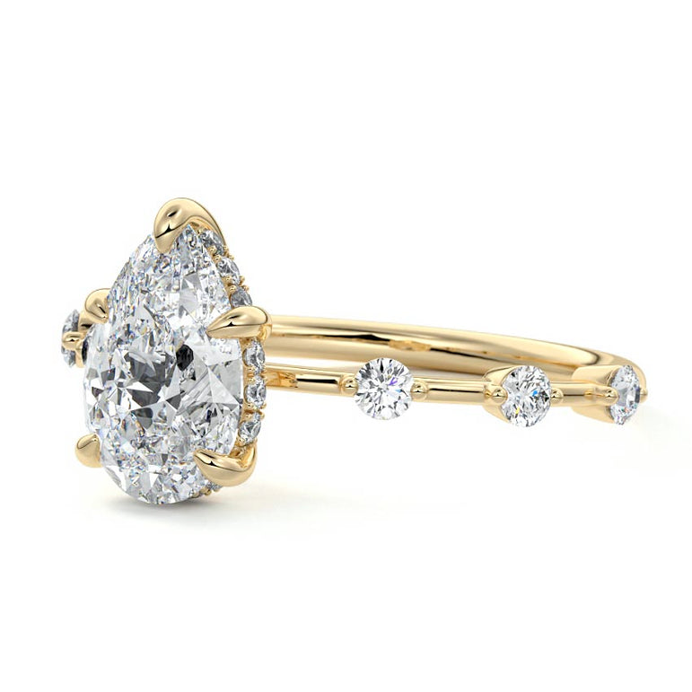 Juno - Six Diamond Sections Ring Setting YG