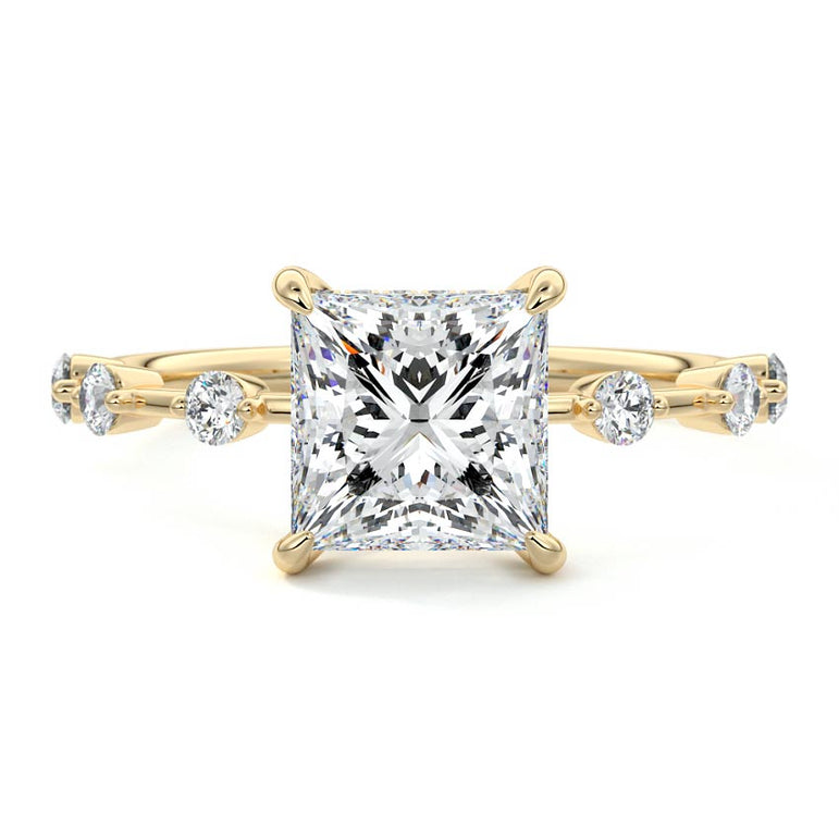 Juno - Six Diamond Sections Ring Setting YG