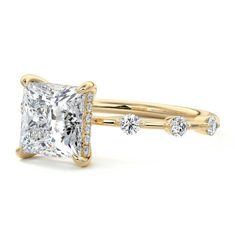 Juno - Six Diamond Sections Ring Setting YG
