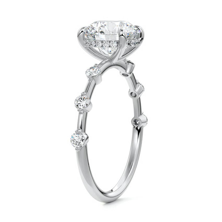 Juno - Six Diamond Sections Ring Setting WG
