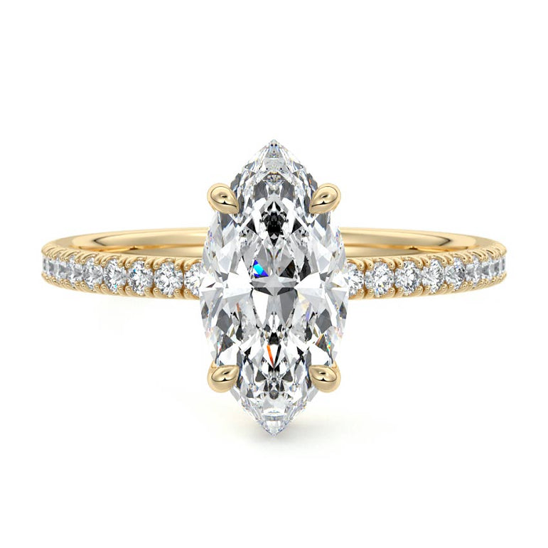 Sofia - Pave with Hidden Halo Low Set Setting YG