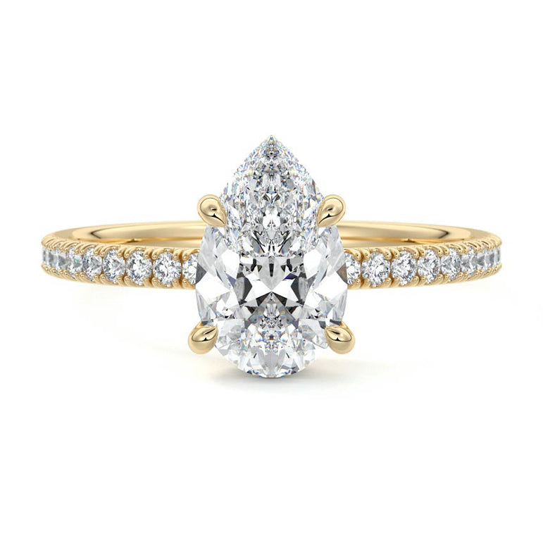 Sofia - Pave with Hidden Halo Low Set Setting YG