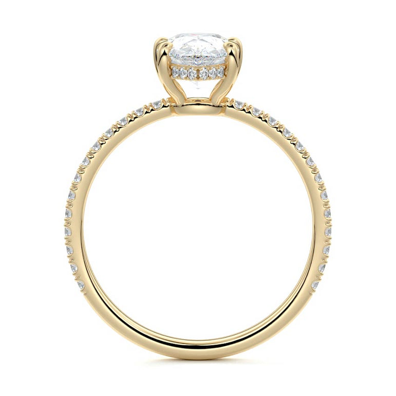 Sofia - Pave with Hidden Halo Low Set Setting YG