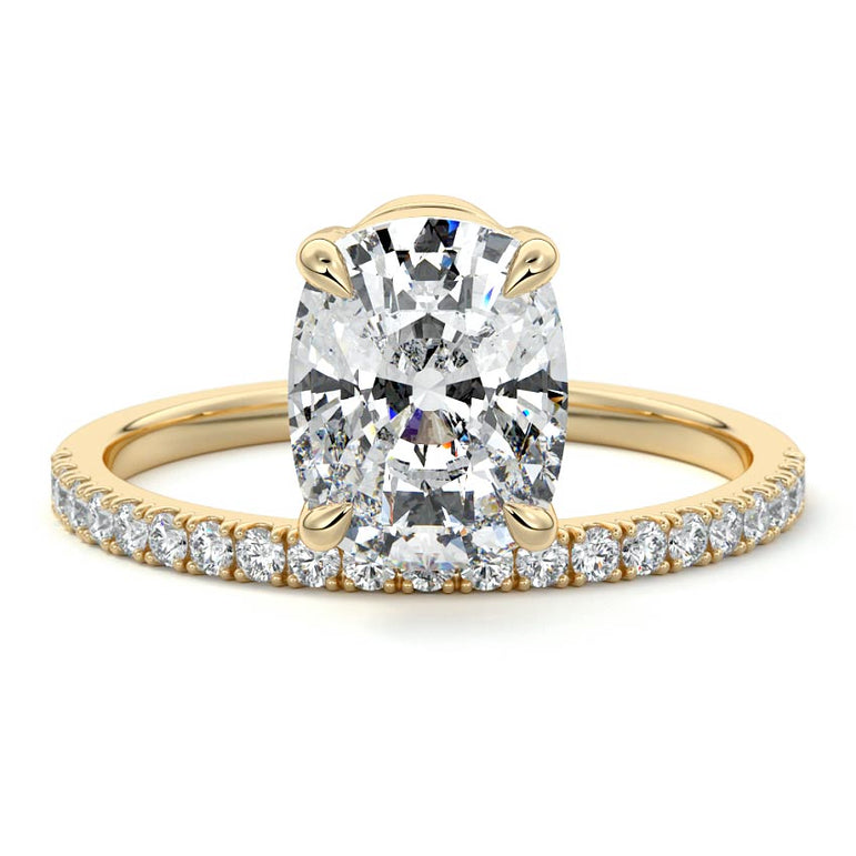 Talia - Pave Setting with Offset Center Stone YG
