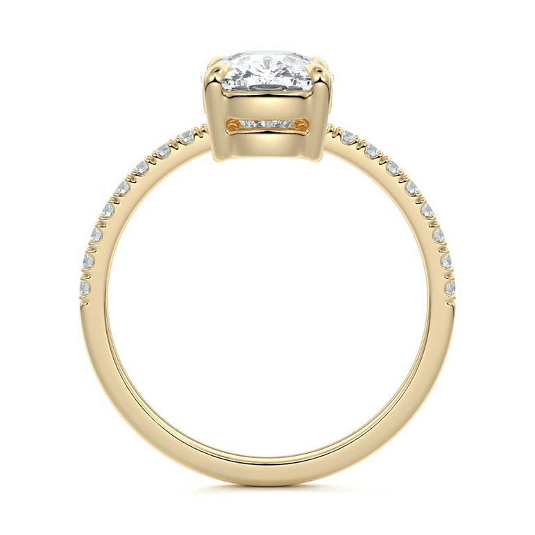 Talia - Pave Setting with Offset Center Stone YG
