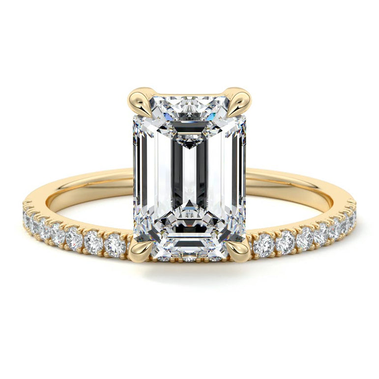 Talia - Pave Setting with Offset Center Stone YG