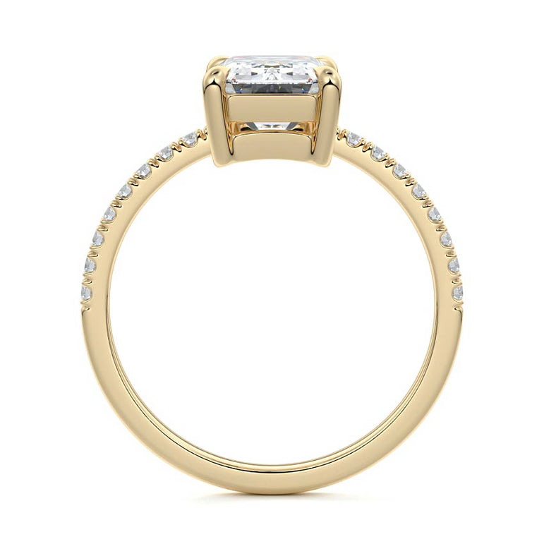 Talia - Pave Setting with Offset Center Stone YG