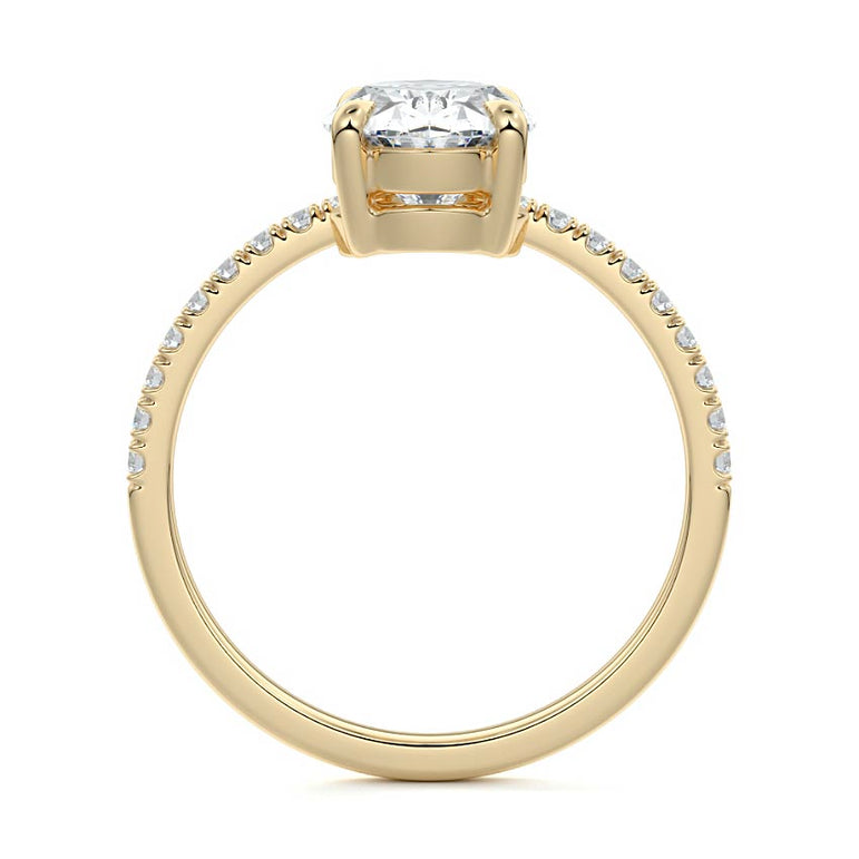 Talia - Pave Setting with Offset Center Stone YG