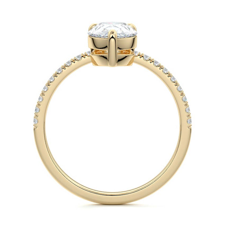 Talia - Pave Setting with Offset Center Stone YG