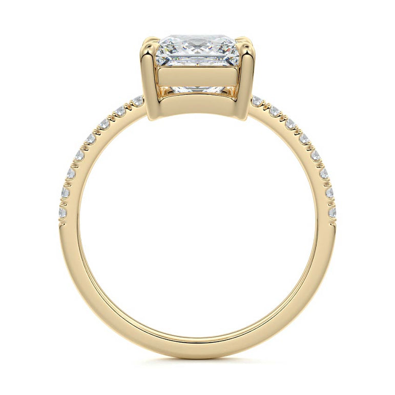 Talia - Pave Setting with Offset Center Stone YG