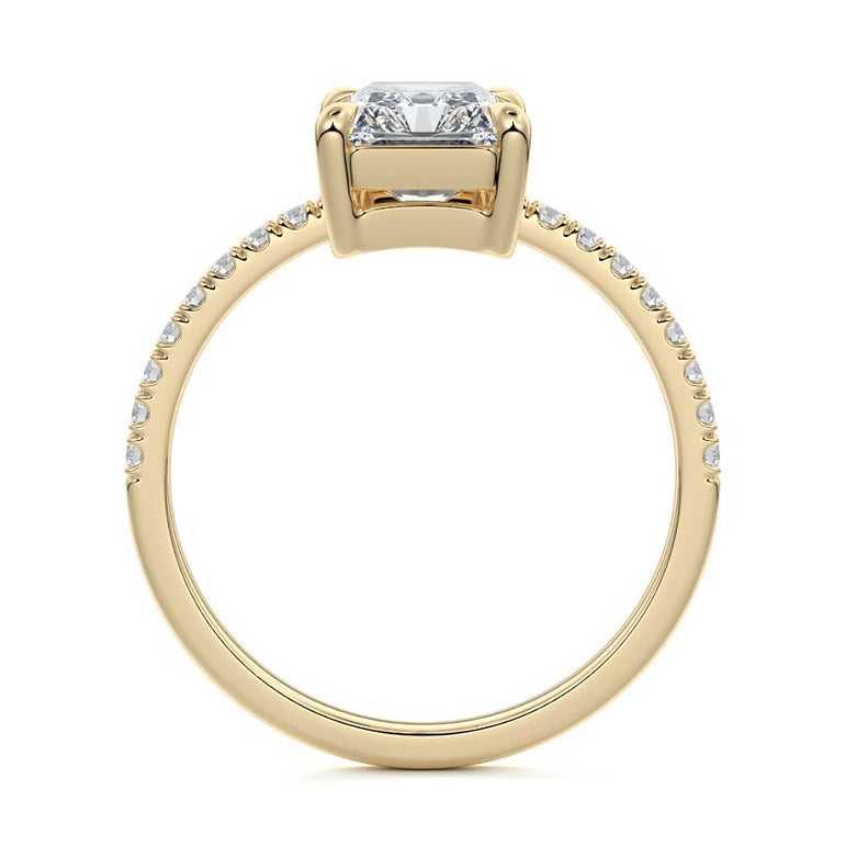 Talia - Pave Setting with Offset Center Stone YG