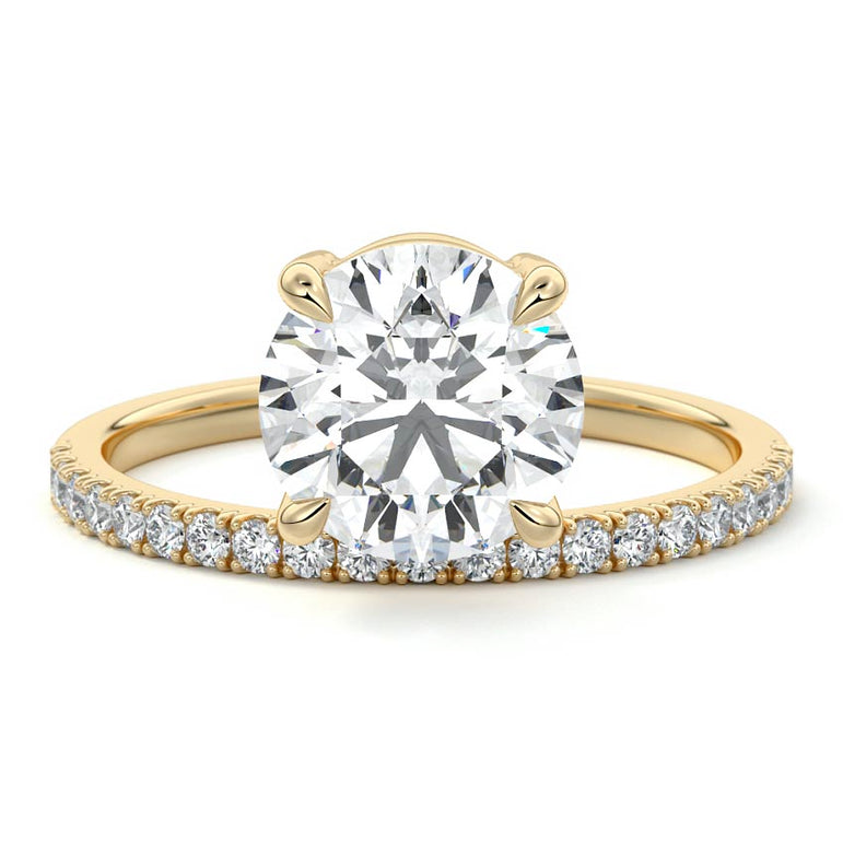 Talia - Pave Setting with Offset Center Stone YG
