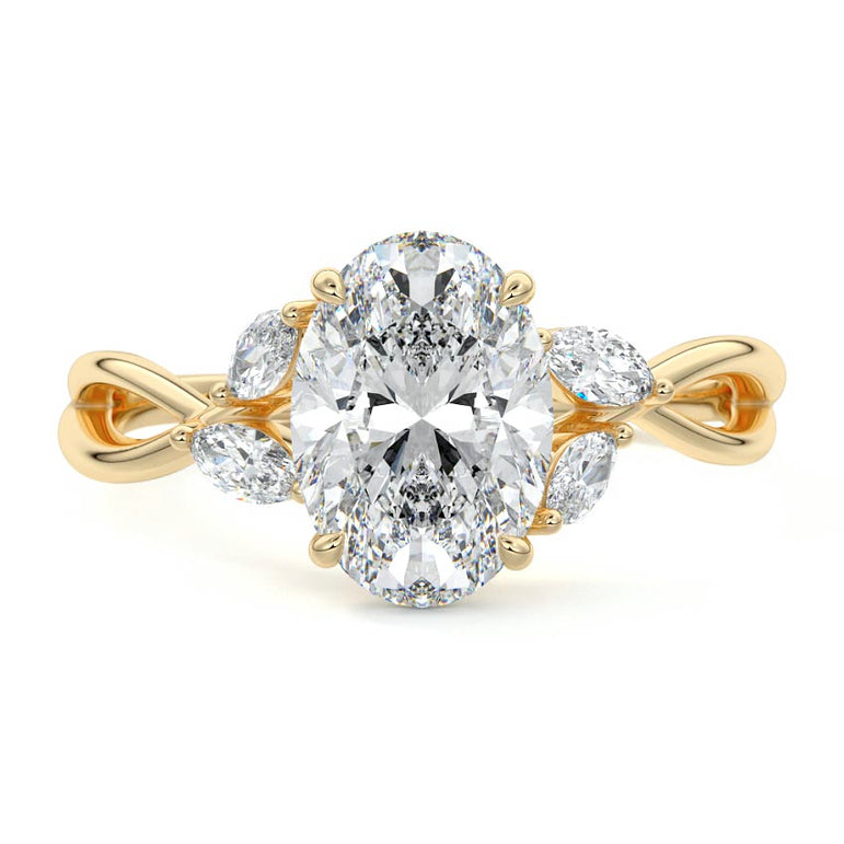 Tethis - Nature Inspired Floral Setting YG