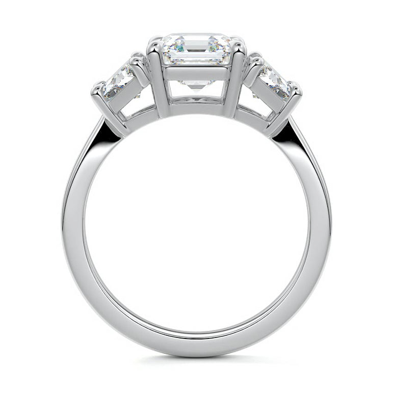 Theresa - Three Stone Setting with Side Trapezoids WG