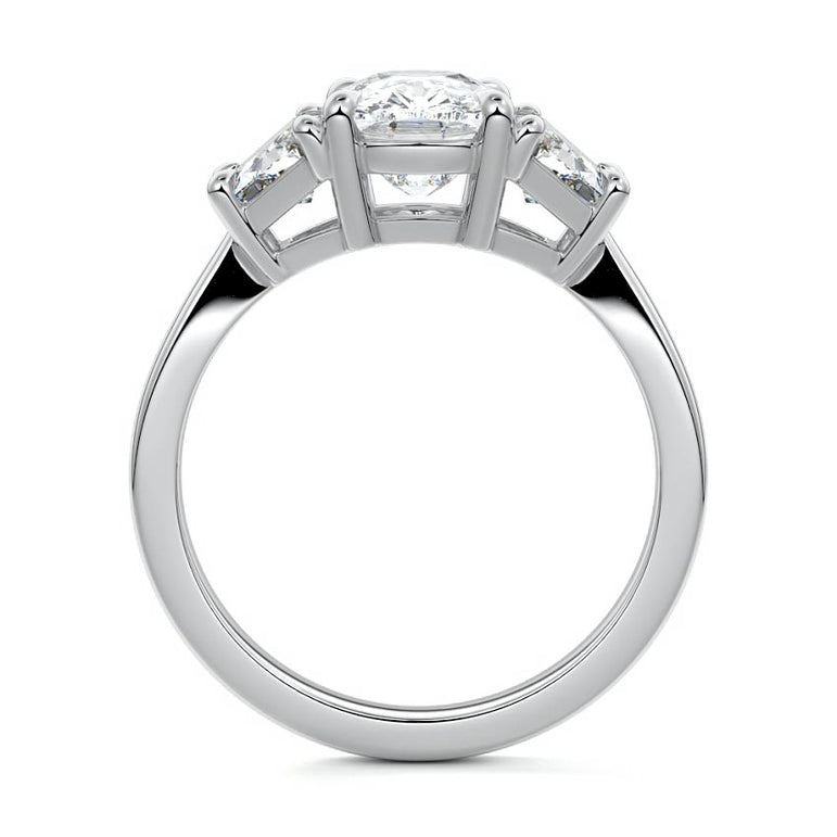 Theresa - Three Stone Setting with Side Trapezoids WG