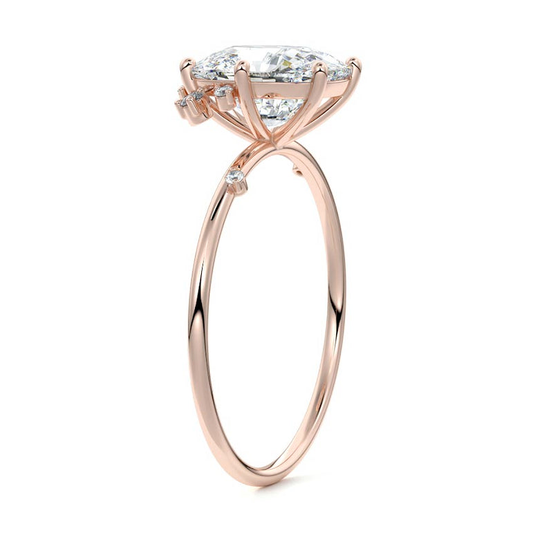 Zephyra - Six Prongs Setting with Fancy Diamond Accents RG