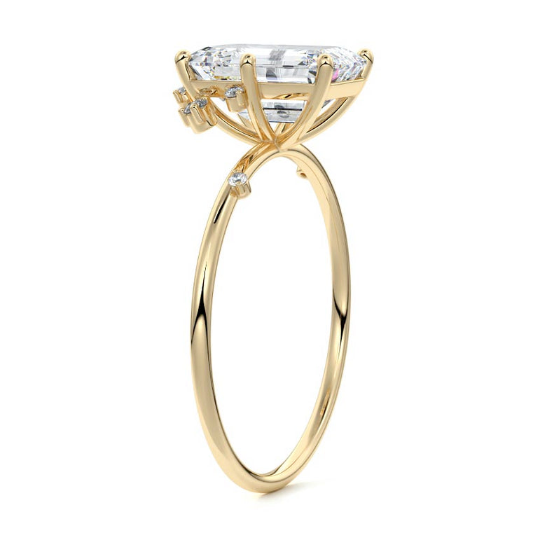 Zephyra - Six Prongs Setting with Fancy Diamond Accents YG