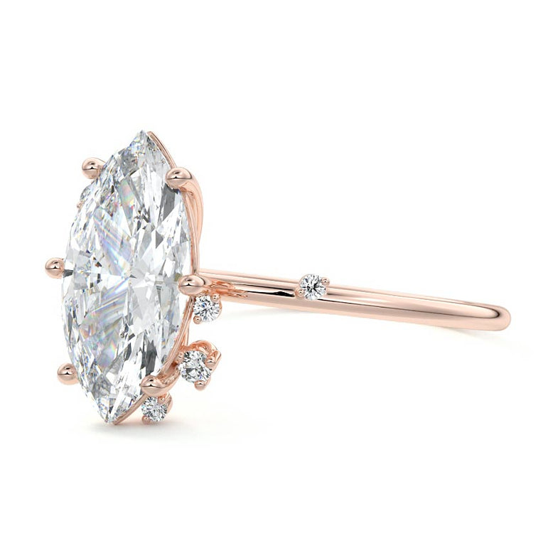 Zephyra - Six Prongs Setting with Fancy Diamond Accents RG